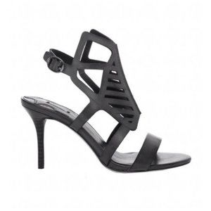 Max Studio Leon Max Black Stiletto Heel Sandals (size 9)